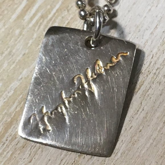 AUTHENTIC VERY HTF PLAYBOY STERLING BUNNY & HUGH HEFNER DOG TAG NECKLACE 17.5" - Picture 10 of 14